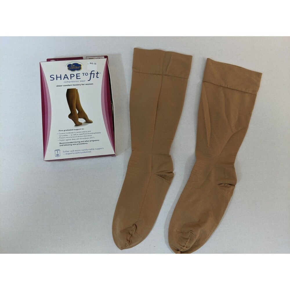 Dr. Comfort Small Nude Shape To Fit Firm Graduated Compression Hosiery Wear